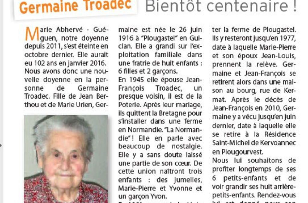 Troadec Germaine guiclan_infos_2016_01