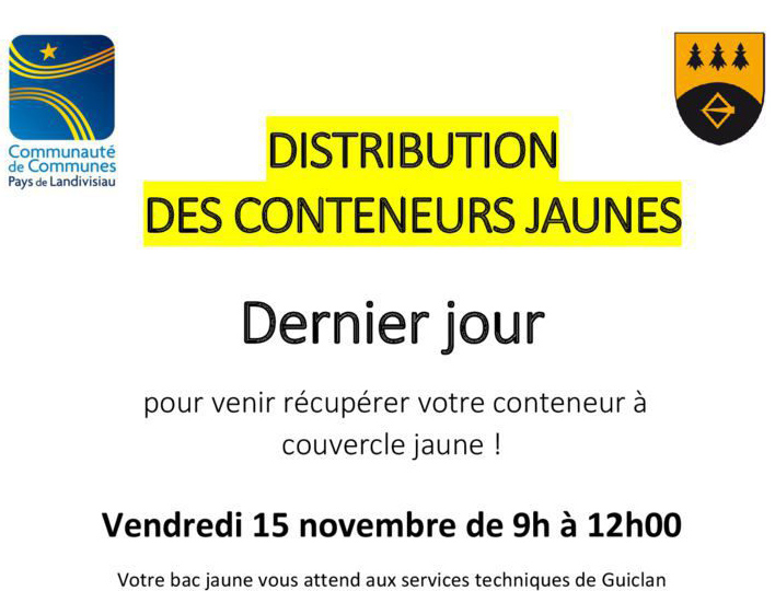Conteneur de tri jaune : dernière date pour le récupérer