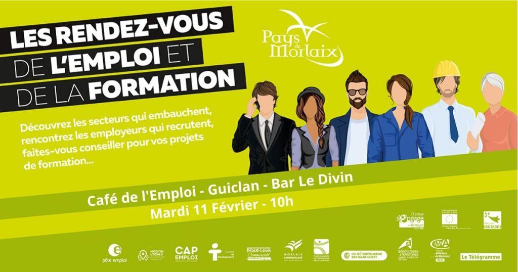 Café de l’emploi 2020 du Pays de Morlaix le mardi 11 février au Divin à Guiclan