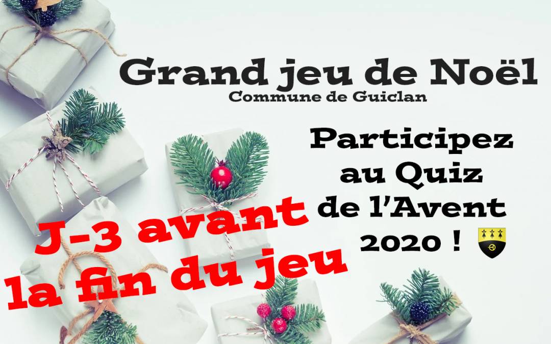 J-3 avant la fin du Quiz de l’Avent 2020