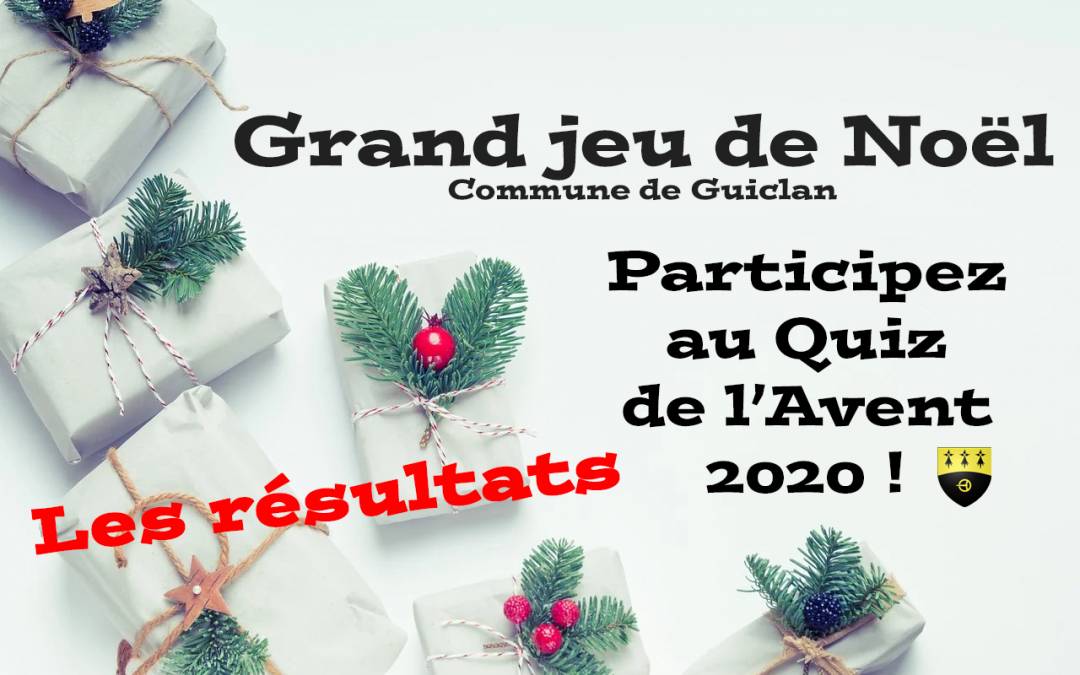 Quiz de l’Avent 2020 – Les Résultats