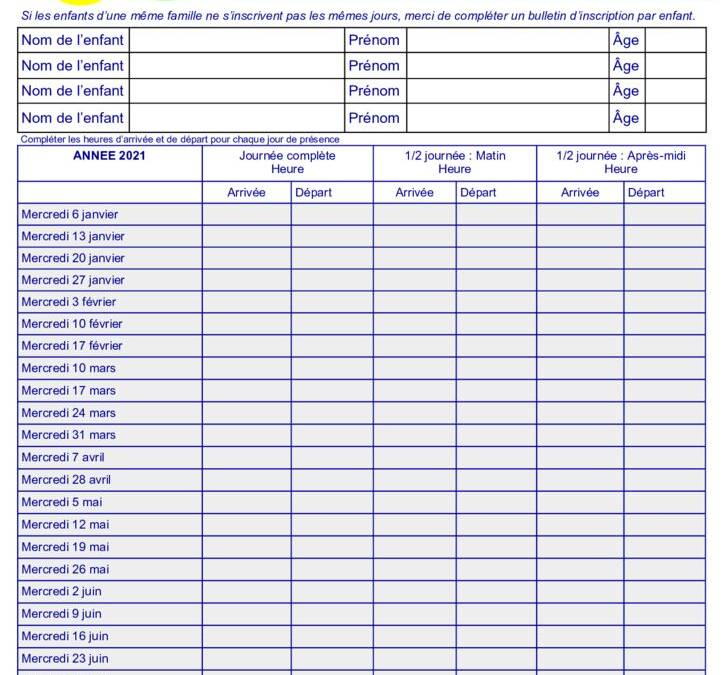 20201214 BULLETIN INSCRIPTIONS MERCREDIS 2021GRIMOYS