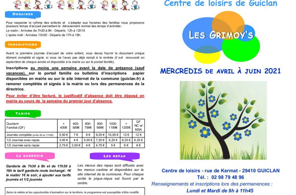 2021 PROG CLSH MERCREDIS AVRIL JUIN