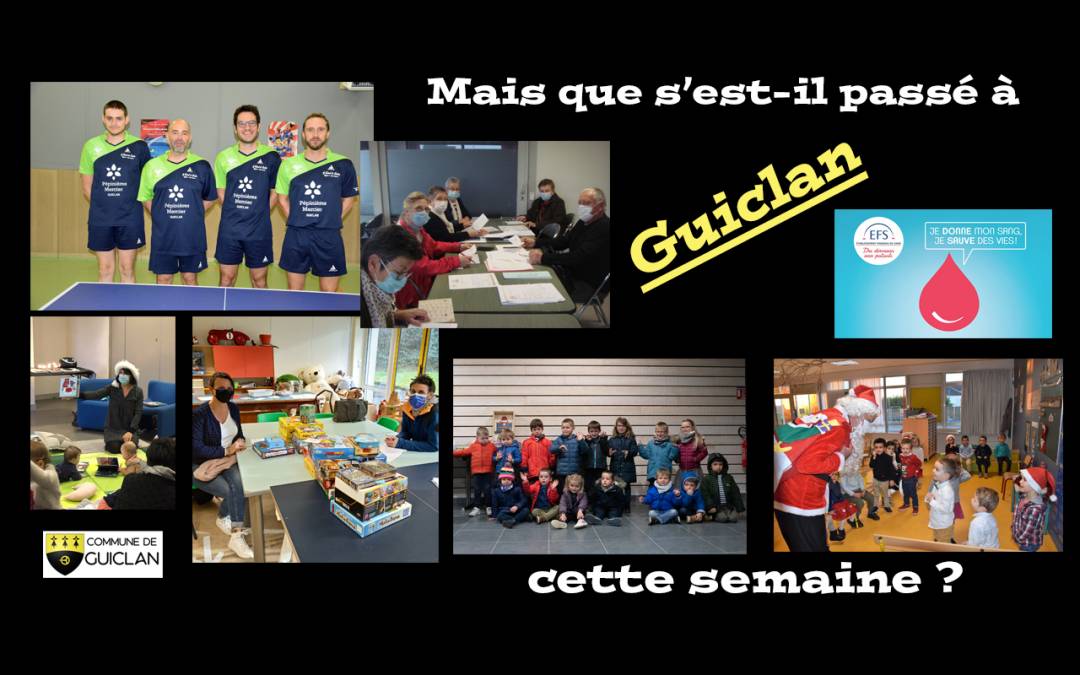 Actus de la semaine du 13 au 19 décembre 2021