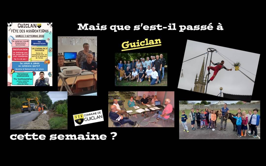 Actus des semaines du 22 au 28 août 2022