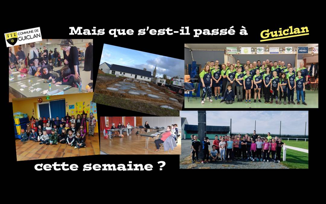 Actus de la semaine du 31 octobre au 6 novembre 2022