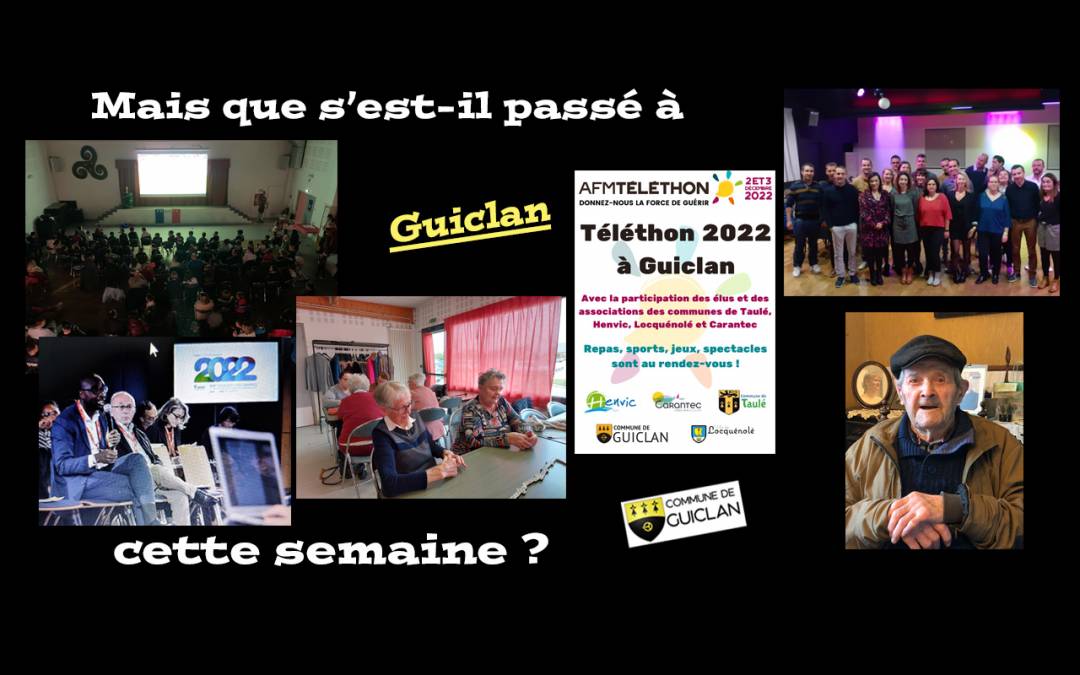 Actus de la semaine du 21 au 27 novembre 2022
