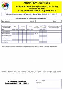 thumbnail of bulletin pré ados noel