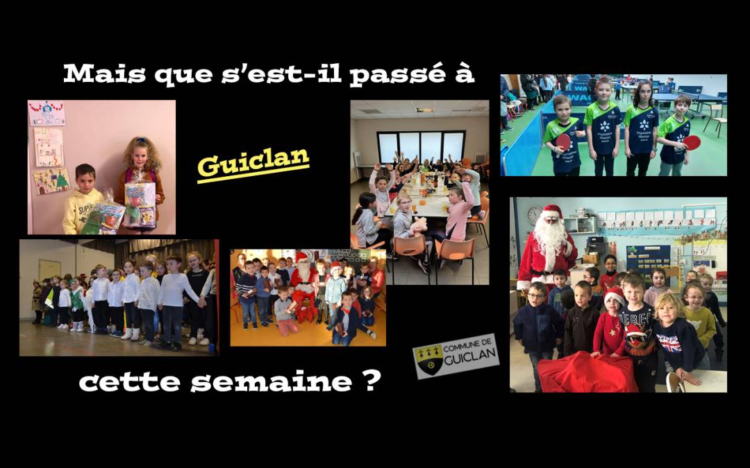 Actus de la semaine du 12 au 18 décembre 2022