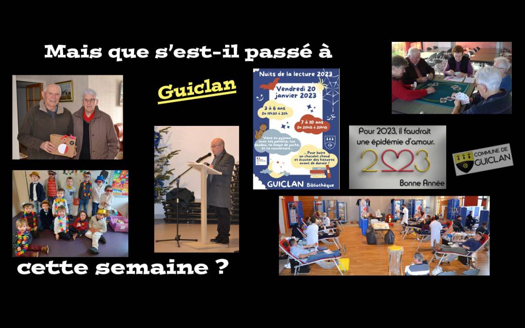 Actus de la semaine du 19 décembre 2022 au 8 janvier 2023