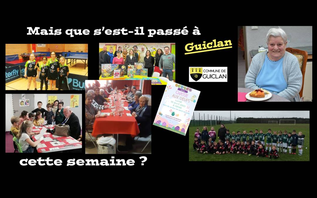 Actus de la semaine du 27 mars au 2 avril 2023