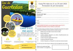 thumbnail of Bulletin d’inscription Lac de Guerlédan – Camp d’été Pré Ados