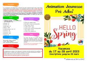 thumbnail of Programme PRE ADOS Printemps 2023