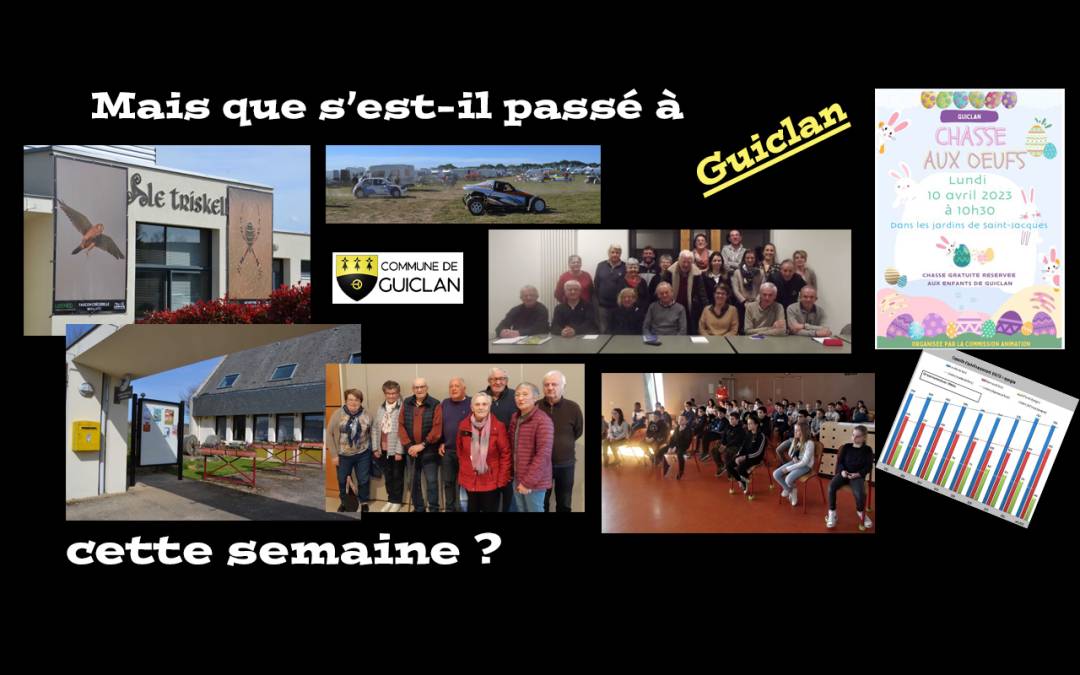 Actus de la semaine du 3 au 9 avril 2023