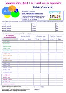 thumbnail of Bulletin CLSH Vacances Août 2023