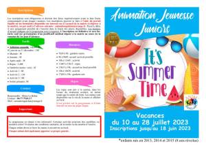 thumbnail of Programme JUNIORS Juillet 2023