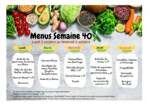 thumbnail of MENUS SEMAINE 40