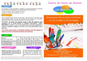 thumbnail of Programme CLSH Vacances Toussaint 2023