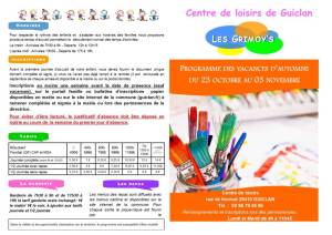 thumbnail of Programme CLSH Vacances Toussaint 2023