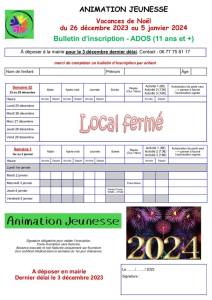 thumbnail of Bulletin Inscription ADOS Noël 2023