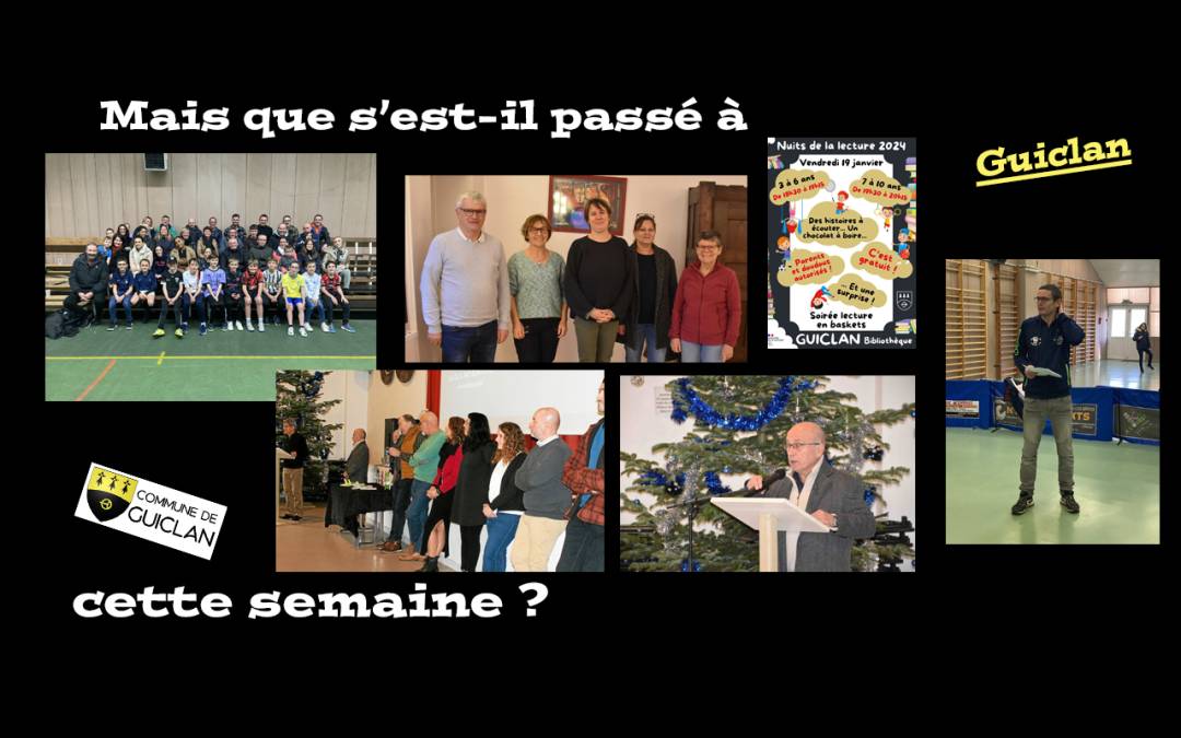 Actus de la semaine du 8 au 14 janvier 2024