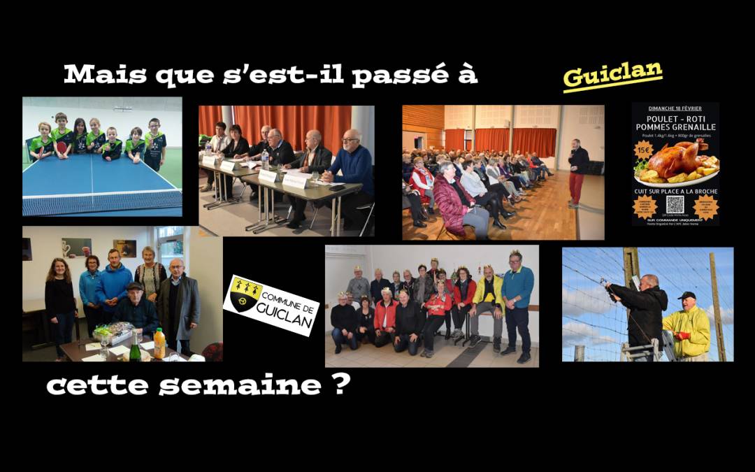 Actus de la semaine du 15 au 21 janvier 2024