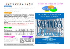 thumbnail of Programme CLSH Vacances Hiver 2024