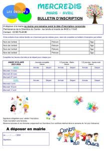 thumbnail of Bulletin inscription CLSH Mercredis Mars Avril 2024
