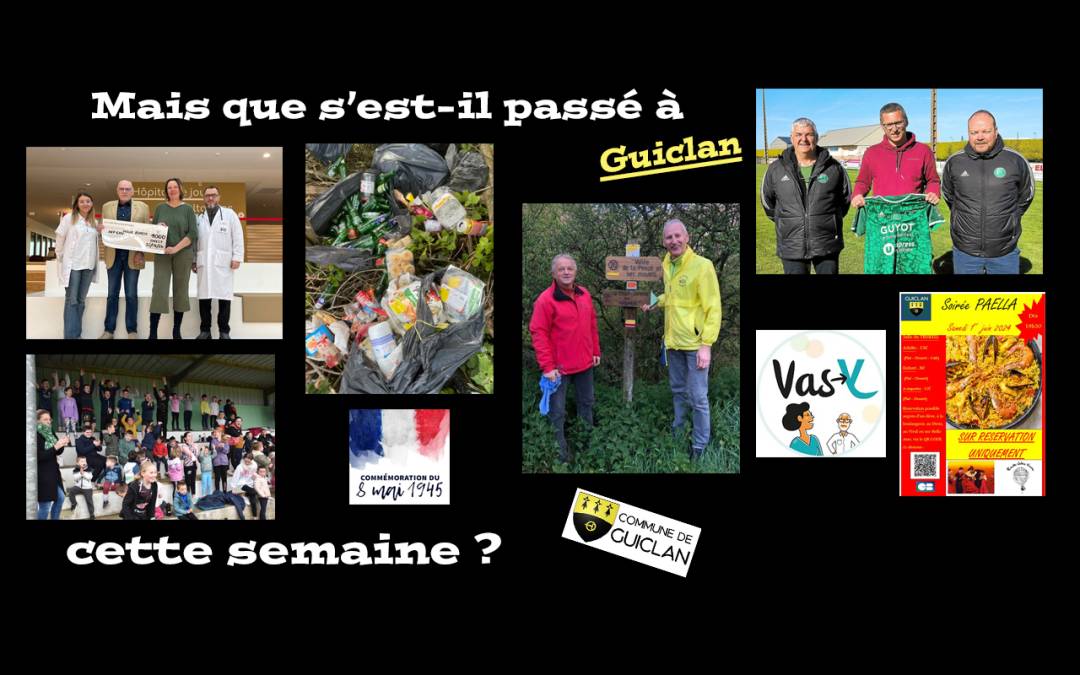 Actus de la semaine du  22 au 28 avril 2024