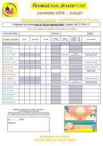 thumbnail of Bulletin Inscription PASSERELLE Juillet 2024