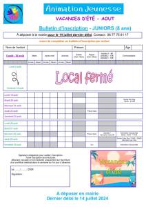 thumbnail of Bulletin Inscription JUNIORS Août 2024