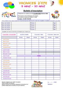 thumbnail of Bulletin inscription CLSH Vacances Août 2024