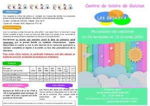 thumbnail of Programme CLSH Mercredis Septembre Octobre 2024