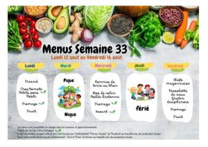 thumbnail of MENUS SEMAINE 33