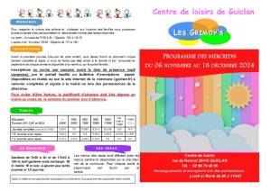 thumbnail of Programme CLSH Mercredis Novembre Décembre 2024