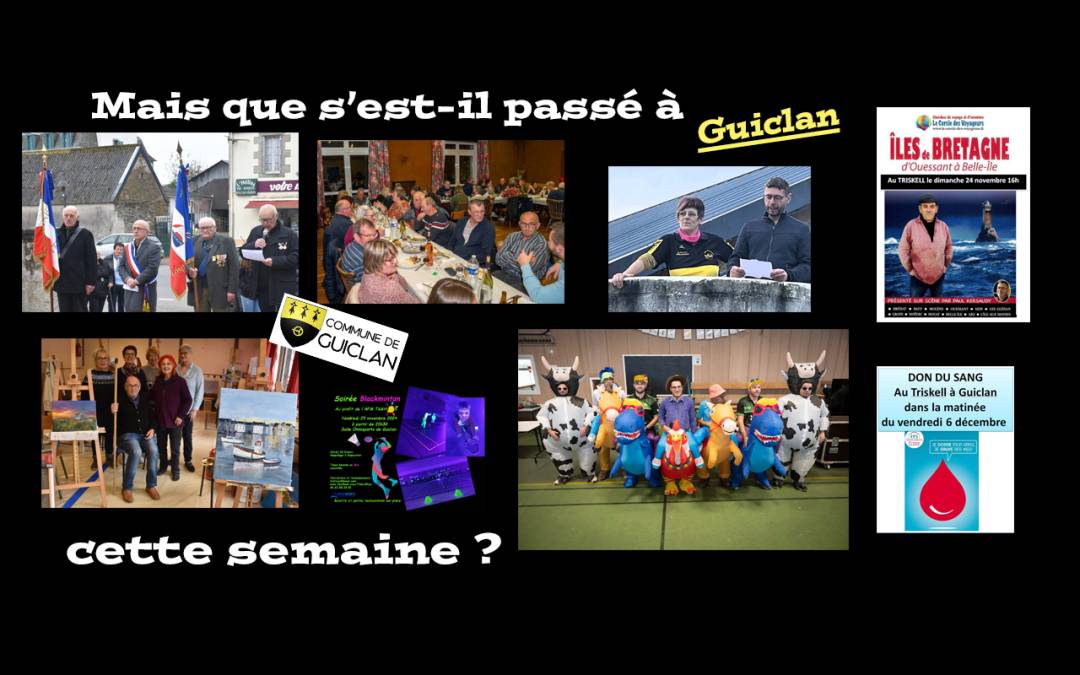 Actus de la semaine du 11 au 17 novembre 2024