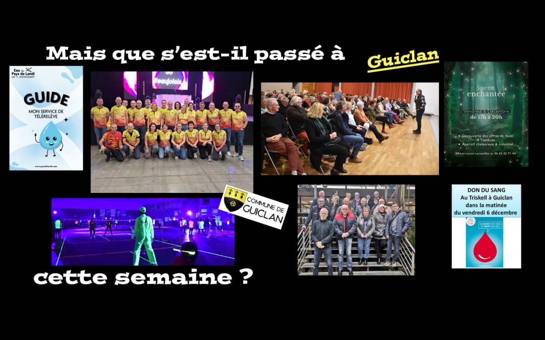 Actus de la semaine du 25 novembre au 1er décembre 2024