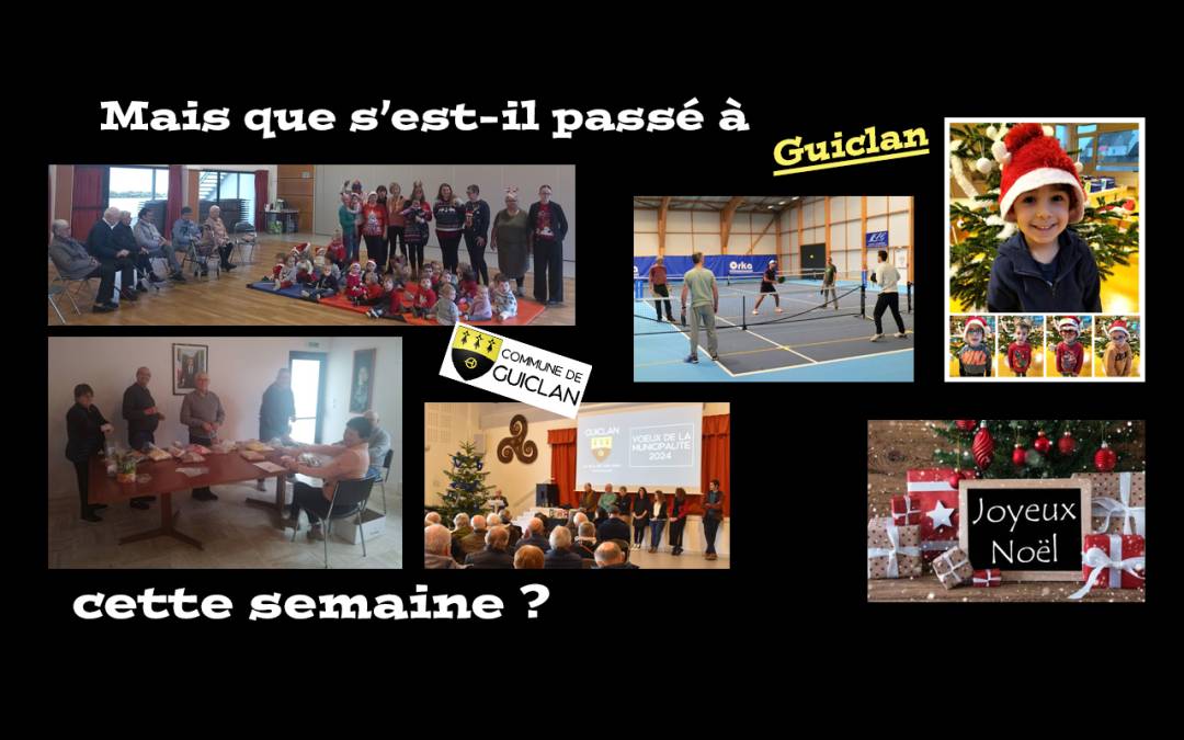 Actus de la semaine du 9 au 15 décembre 2024