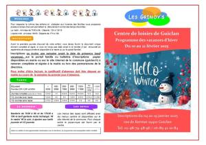 thumbnail of Programme CLSH Vacances Hiver 2025