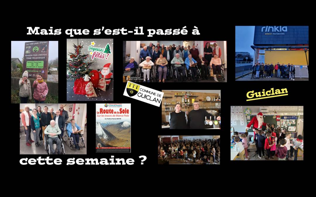 Actus de la semaine du 16 décembre 2024 au 12 janvier 2025