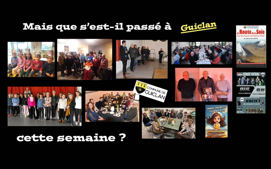 Actus de la semaine du 13 au 19 janvier 2025
