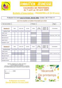 thumbnail of Bulletin Inscription PASSERELLE Printemps 2025