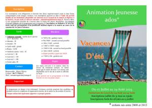 thumbnail of Programme ados eté 2025