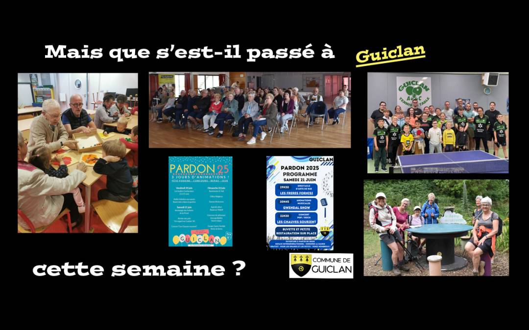 Actus de la semaine du 9 au 15 juin 2025