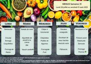 thumbnail of MENUS SEMAINE 31