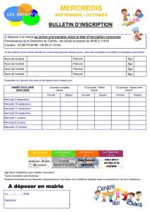 thumbnail of Bulletin inscription CLSH Mercredis septembre – octobre 2025