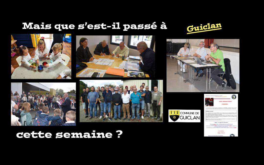 Actus de la semaine du 1er au 7 septembre 2025