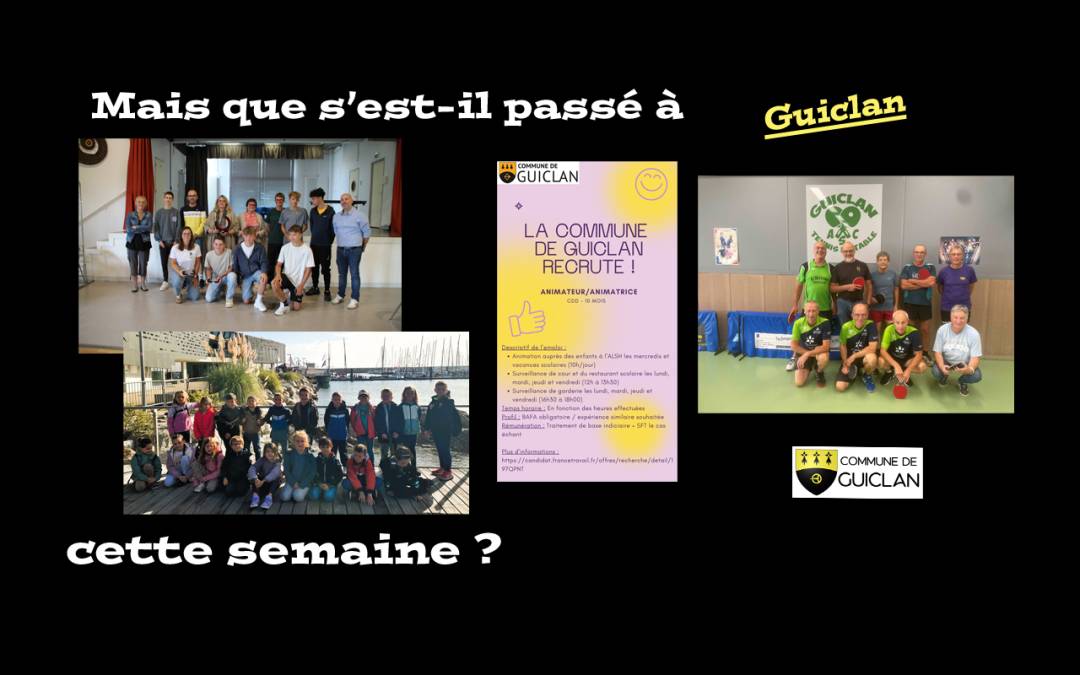 Actus de la semaine du 8 au 14 septembre 2025