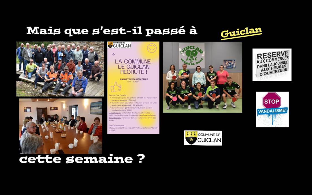 Actus de la semaine du 15 au 21 septembre 2025