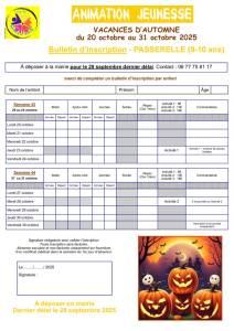 thumbnail of Bulletin Inscription PASSERELLE Toussaint 2025
